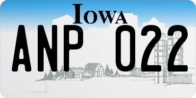 IA license plate ANP022