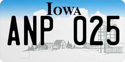 IA license plate ANP025