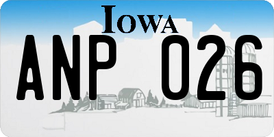 IA license plate ANP026