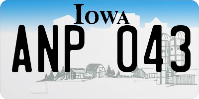 IA license plate ANP043