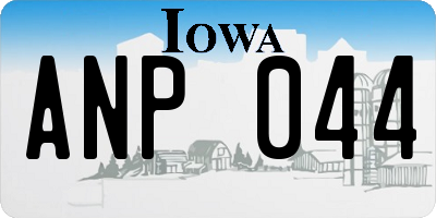 IA license plate ANP044