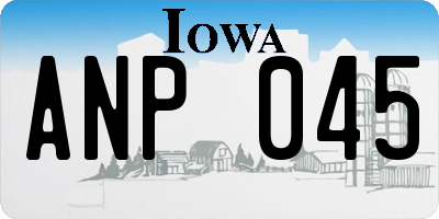 IA license plate ANP045