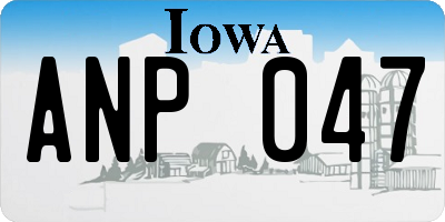 IA license plate ANP047