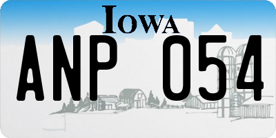 IA license plate ANP054