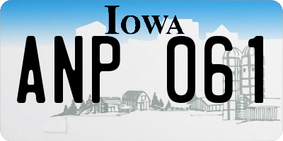 IA license plate ANP061