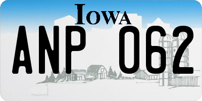 IA license plate ANP062
