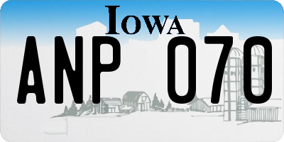 IA license plate ANP070