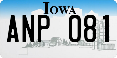 IA license plate ANP081