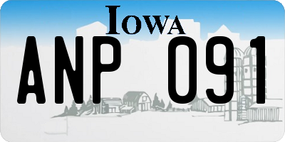 IA license plate ANP091