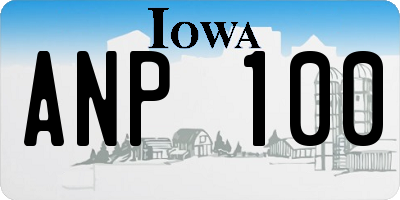 IA license plate ANP100