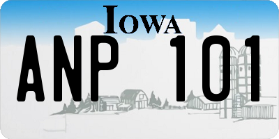 IA license plate ANP101