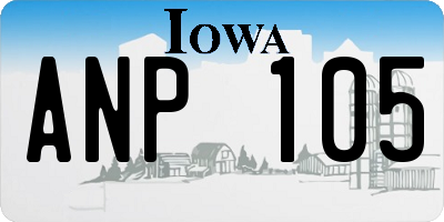 IA license plate ANP105