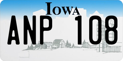 IA license plate ANP108