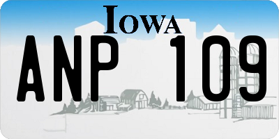 IA license plate ANP109