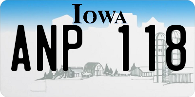 IA license plate ANP118
