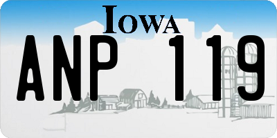 IA license plate ANP119