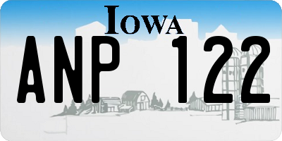 IA license plate ANP122