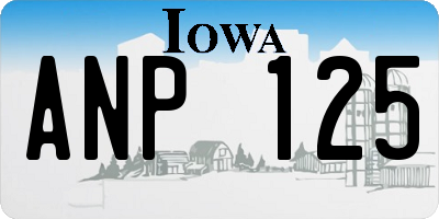 IA license plate ANP125