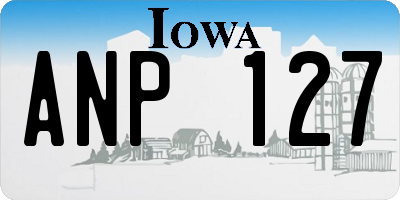 IA license plate ANP127