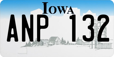 IA license plate ANP132