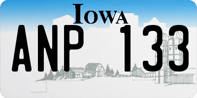 IA license plate ANP133
