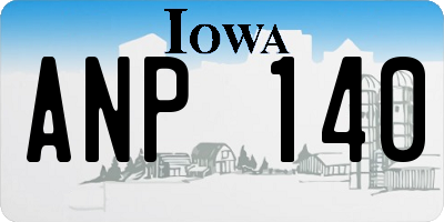 IA license plate ANP140