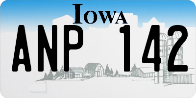 IA license plate ANP142