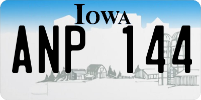 IA license plate ANP144