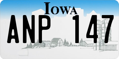 IA license plate ANP147