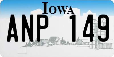 IA license plate ANP149