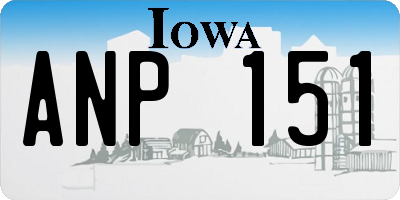 IA license plate ANP151