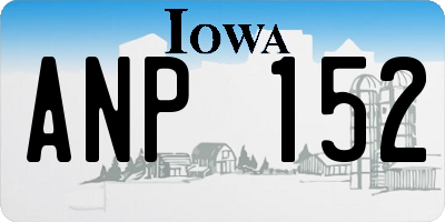 IA license plate ANP152
