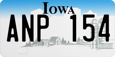 IA license plate ANP154