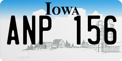 IA license plate ANP156