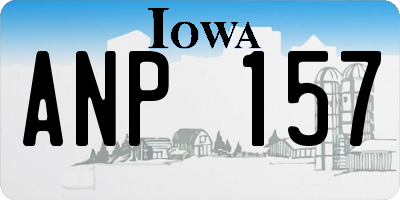 IA license plate ANP157