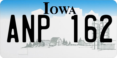 IA license plate ANP162