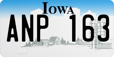 IA license plate ANP163