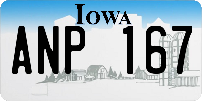 IA license plate ANP167