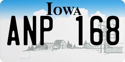 IA license plate ANP168