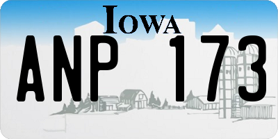 IA license plate ANP173