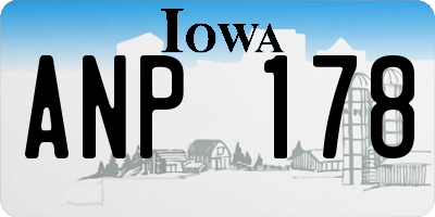 IA license plate ANP178