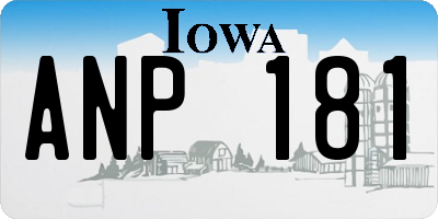 IA license plate ANP181