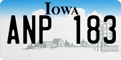 IA license plate ANP183