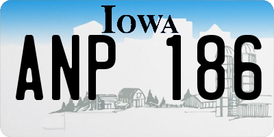 IA license plate ANP186