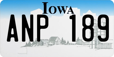 IA license plate ANP189