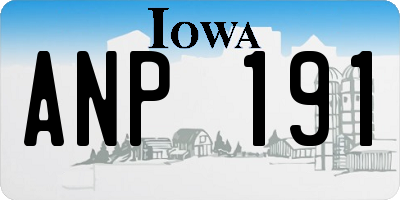 IA license plate ANP191