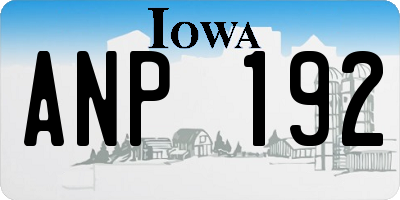 IA license plate ANP192
