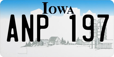 IA license plate ANP197