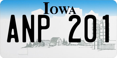 IA license plate ANP201