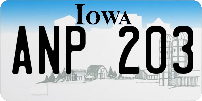 IA license plate ANP203
